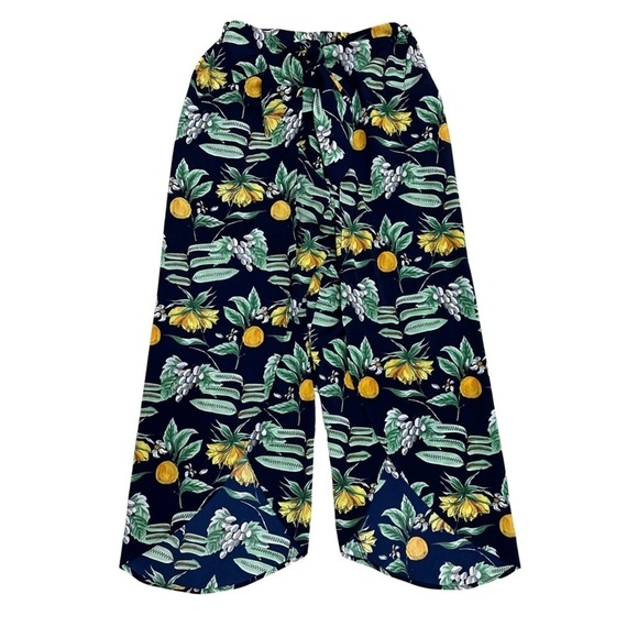 Lost + Wander Tropical Fruit And Floral Print Wrap Pants Multicolored Size Large - Picture 1 of 10
